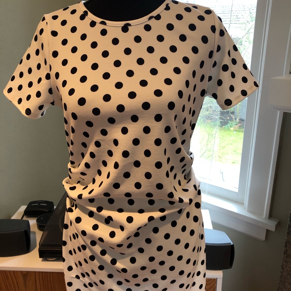 Maternity Polka Dot Midi Dress - Picture 3 of 7